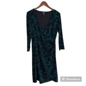 Chaps Green/Black Dress -Size L Large - NWT